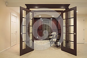 Wine cellar with sitting area