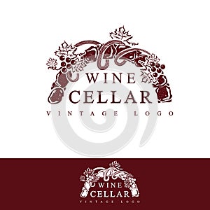 Wine Cellar Vintage Logo Design