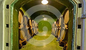 Wine cellar where the wine infuses adn matures