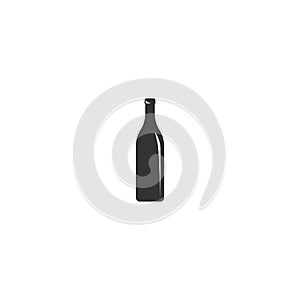 Wine or champagne bottle icon. Flat icon isolated on white background