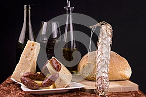 Wine Cheese Sausage Bread