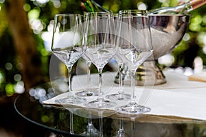 WINE AND cocktail glasses