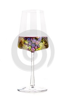 Wine concept. Vineyard in a glass collage, isolated on a white background