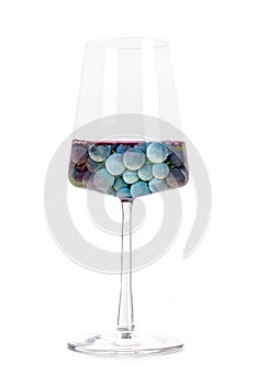 Wine concept. Vineyard in a glass collage, isolated on a white background