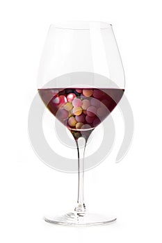 Wine concept. Vineyard in a glass collage, isolated on a white background