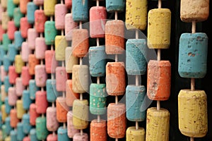 Wine cork curtain in Sardenia, Italy photo