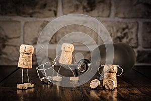 Wine cork figures, Concept new beginning