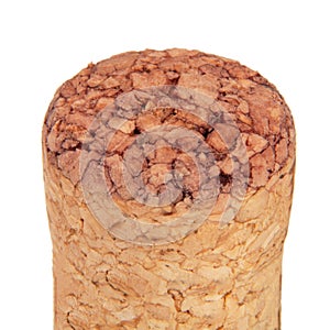 Wine cork macro isolated on the white