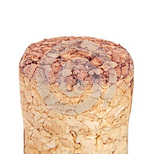 Wine cork macro isolated on the white