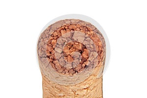 Wine cork macro isolated on the white