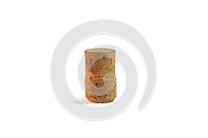 Wine cork from sparkling on white background