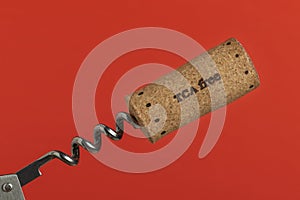 Wine cork without TCA from bottle of organic wine