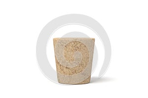 Wine cork tilted on a clean white background