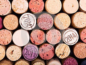 Wine corks as background