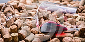 Wine corks background backdrop and background wine Glass