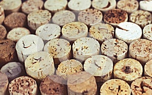 Wine corks background close up, macro. Winemaking