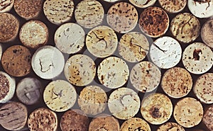 Wine corks background close up, macro. Winemaking backdrop