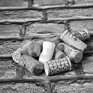 Wine corks - black and white