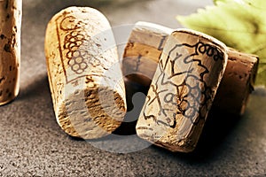 Wine corks in close-up view
