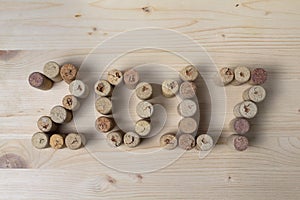 Wine corks closeup 2017