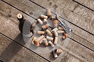 Wine corks and corkscrew