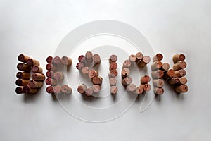 Wine corks DESIGN on white background