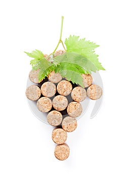 Wine corks grape shape and vine