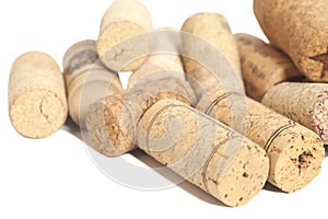 Wine corks isolated on white