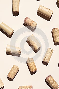 Wine corks monochrome composition
