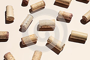 Wine corks monochrome composition