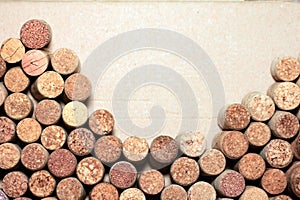 Wine corks on paper background for your text