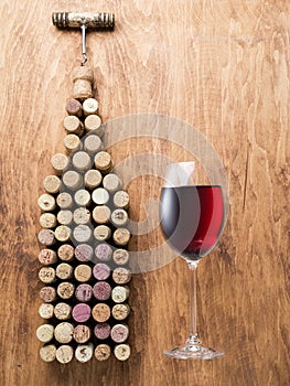 Wine corks in the shape of wine bottle.