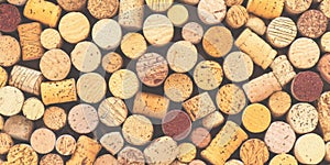 Wine corks textured background creating pattern