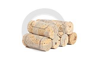 Wine corks on white