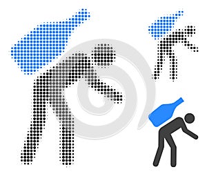 Wine Courier Halftone Dotted Icon