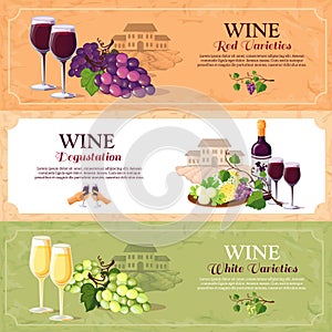 Wine Degustation Horizontal Banners photo