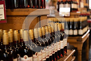 A wine display at Casa de Fruta photo