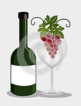 Wine drink graphic design with icons