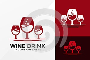 Wine Drink Logo Design, Brand Identity Logos Designs Vector Illustration Template