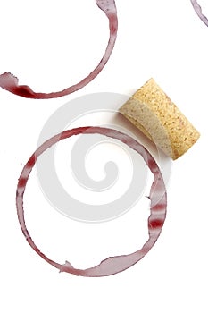 Wine drink marks and cork
