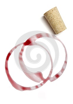 Wine drink marks and cork