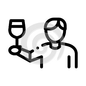 Wine drinker icon vector outline illustration