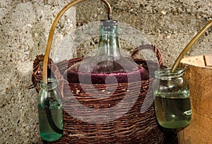 Wine fermentation process in wine carboys