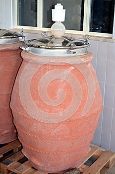 Wine fermentation process in wine carboys