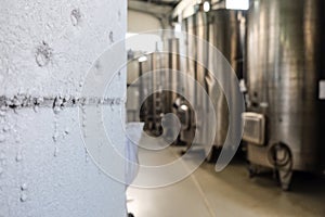 Wine fermentation tank detail