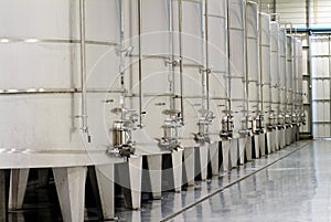 Wine fermentation tanks photo