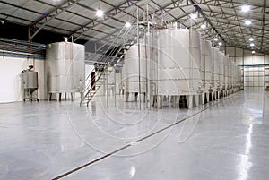 Wine fermentation tanks