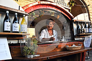 Wine festival in the medieval village of Staffolo in central Italy