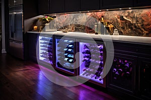 wine fridges led lighting illuminating the bottles