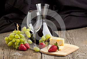 Wine and fruits